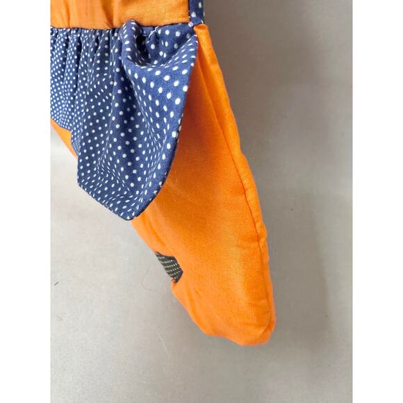 Vintage Halloween orange with polka dots Jack-o'-lantern quilted wall hanging - Picture 8 of 16